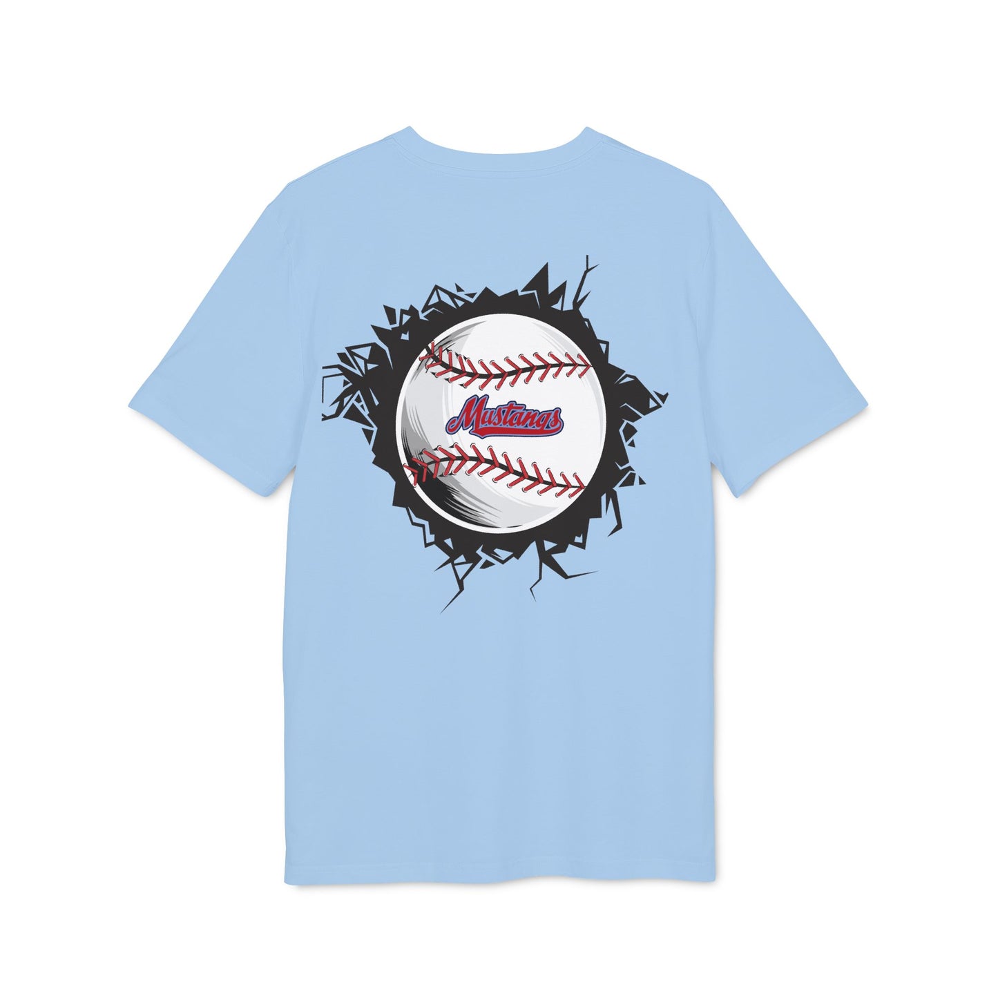 Mustangs Breaking Ball Unisex Baseball Team T-Shirt ~ Cotton