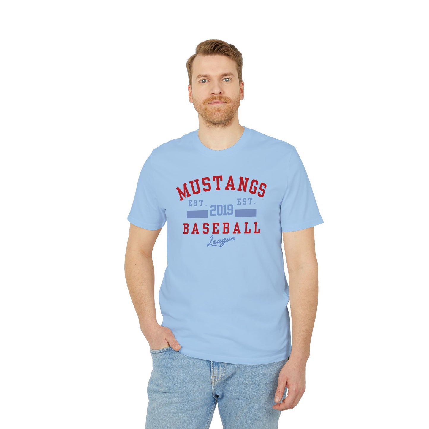 Mustangs EST Unisex Baseball Team T-Shirt ~ Cotton