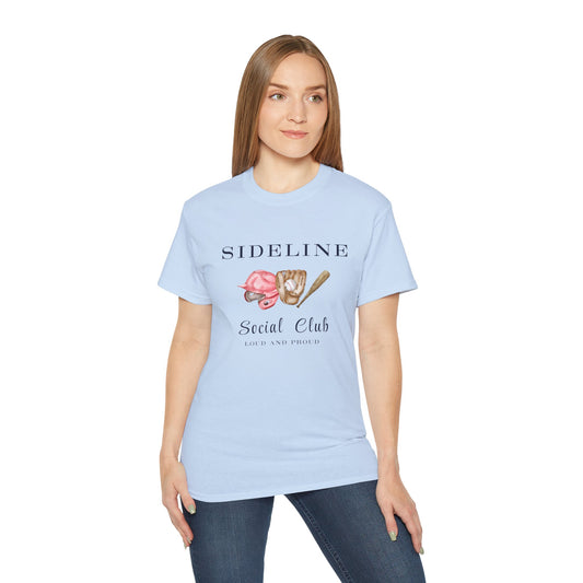 Mustangs Sideline Social Club Tee - Unisex Ultra Cotton T-Shirt