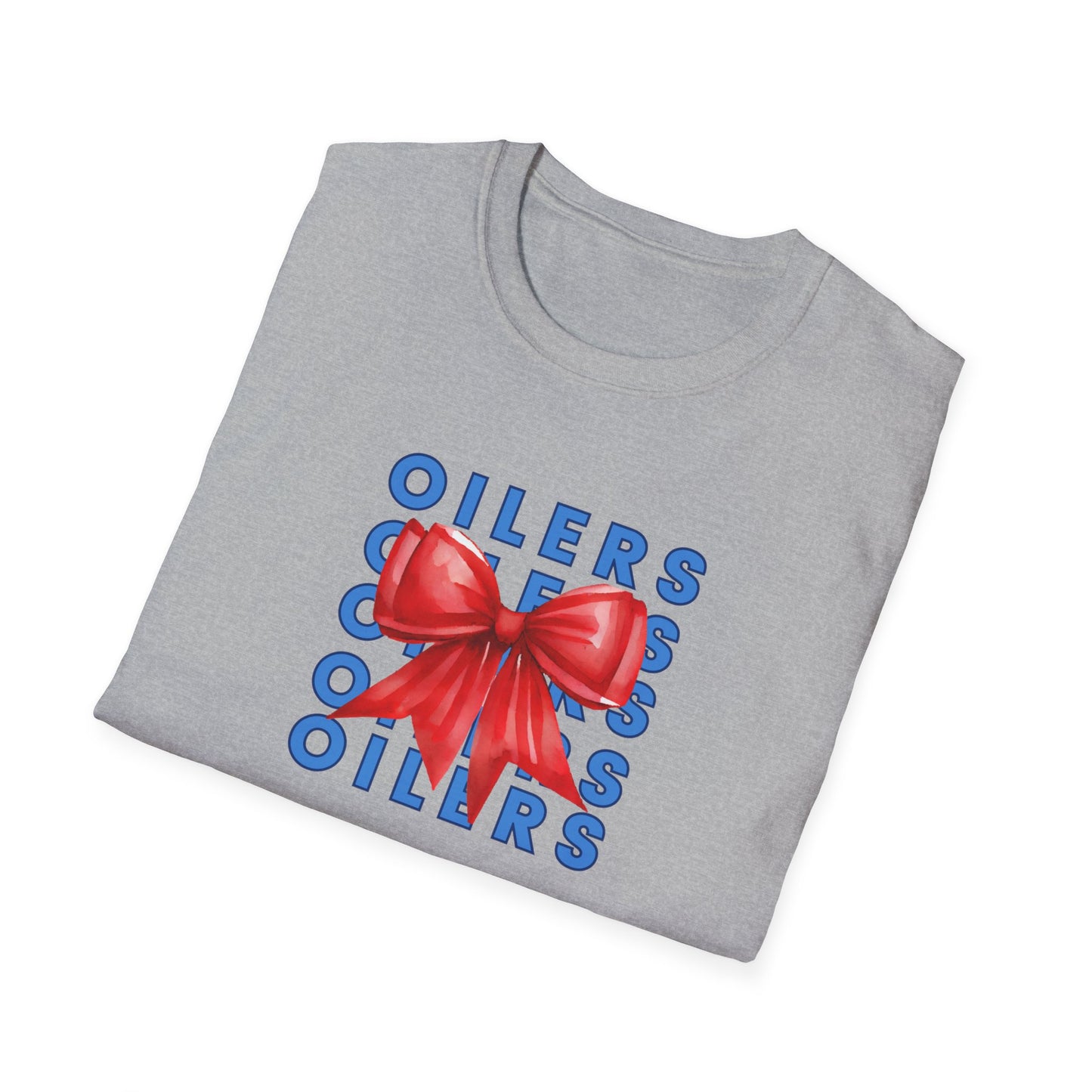 Oilers Bow Graphic T-Shirt - Adult Unisex Softstyle-Cotton
