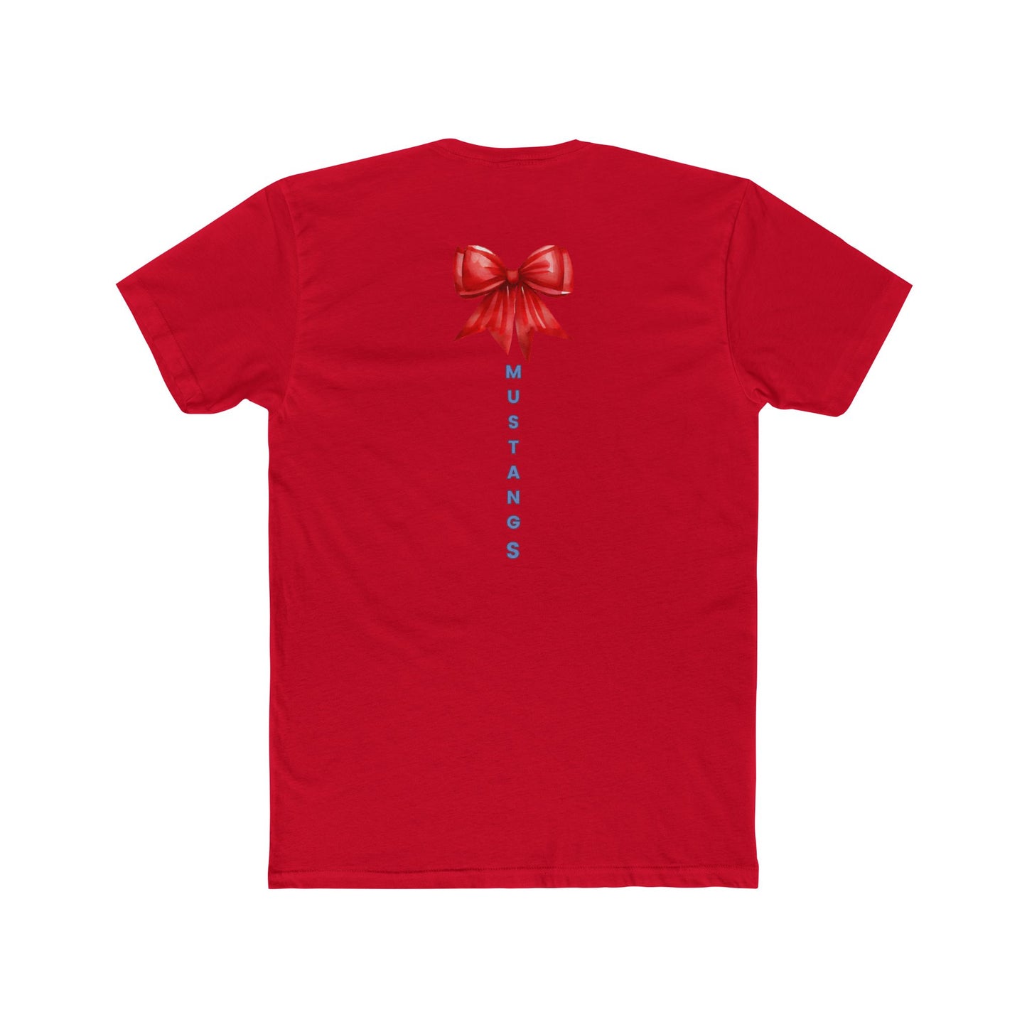 Mustangs Red Bow Unisex Cotton Crew Tee - Adults