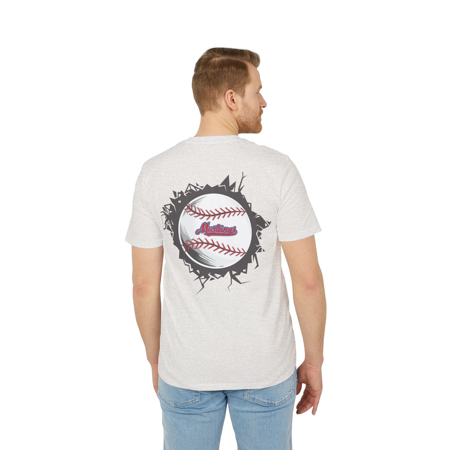 Mustangs Breaking Ball Unisex Baseball Team T-Shirt ~ Cotton