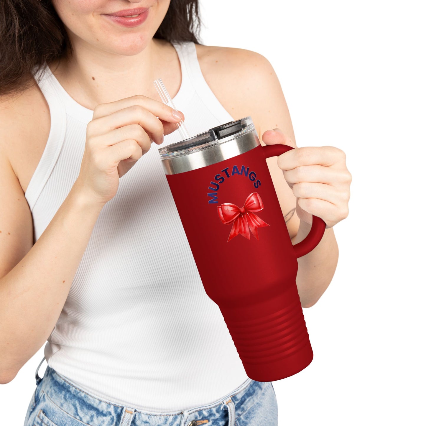 Mustangs Bow Personalized Insulated Travel Mug - 40oz