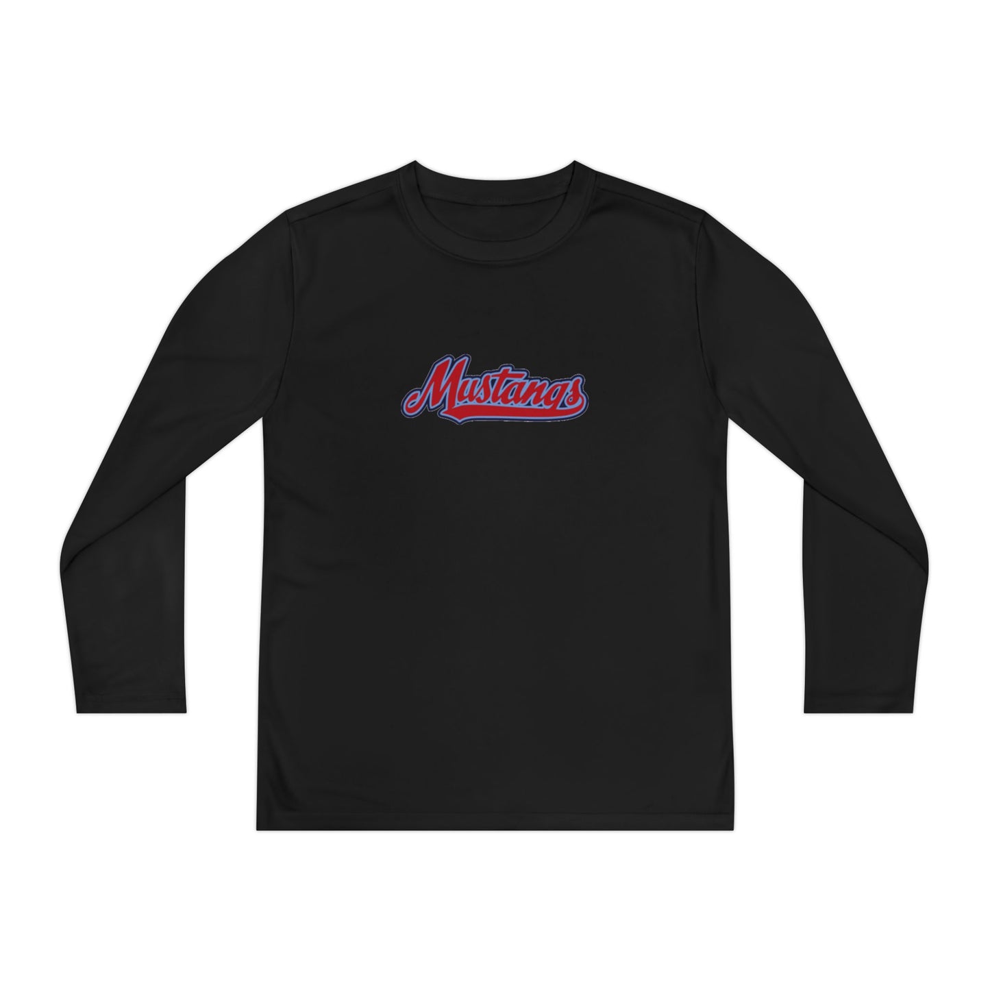 Mustangs Wall Break Youth Long Sleeve Baseball Tee