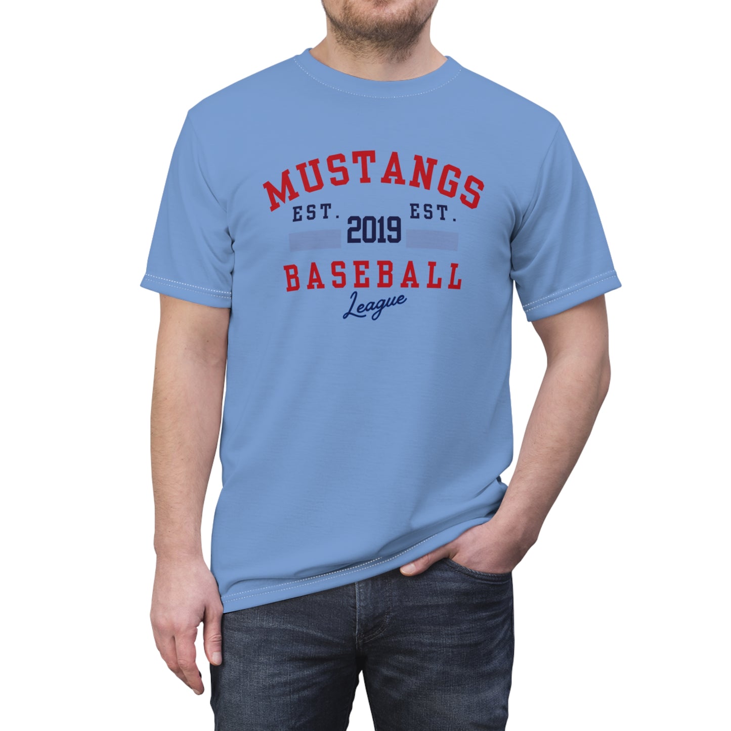 Mustangs Baseball EST. Unisex Adult Tee