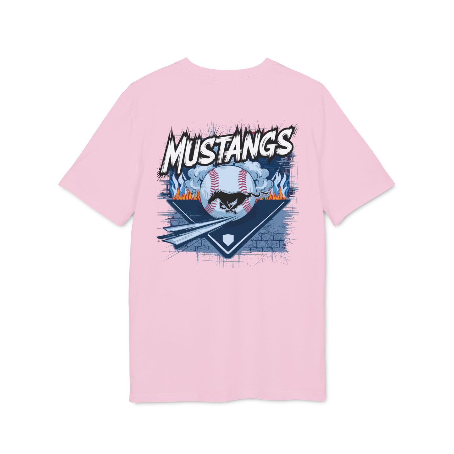 Mustangs Graffiti Unisex Baseball Team T-Shirt ~ Cotton