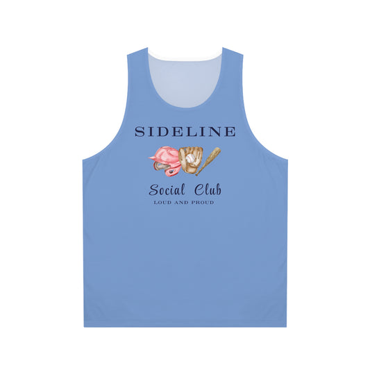Baseball Sideline Social Club Unisex Adult Tank Top