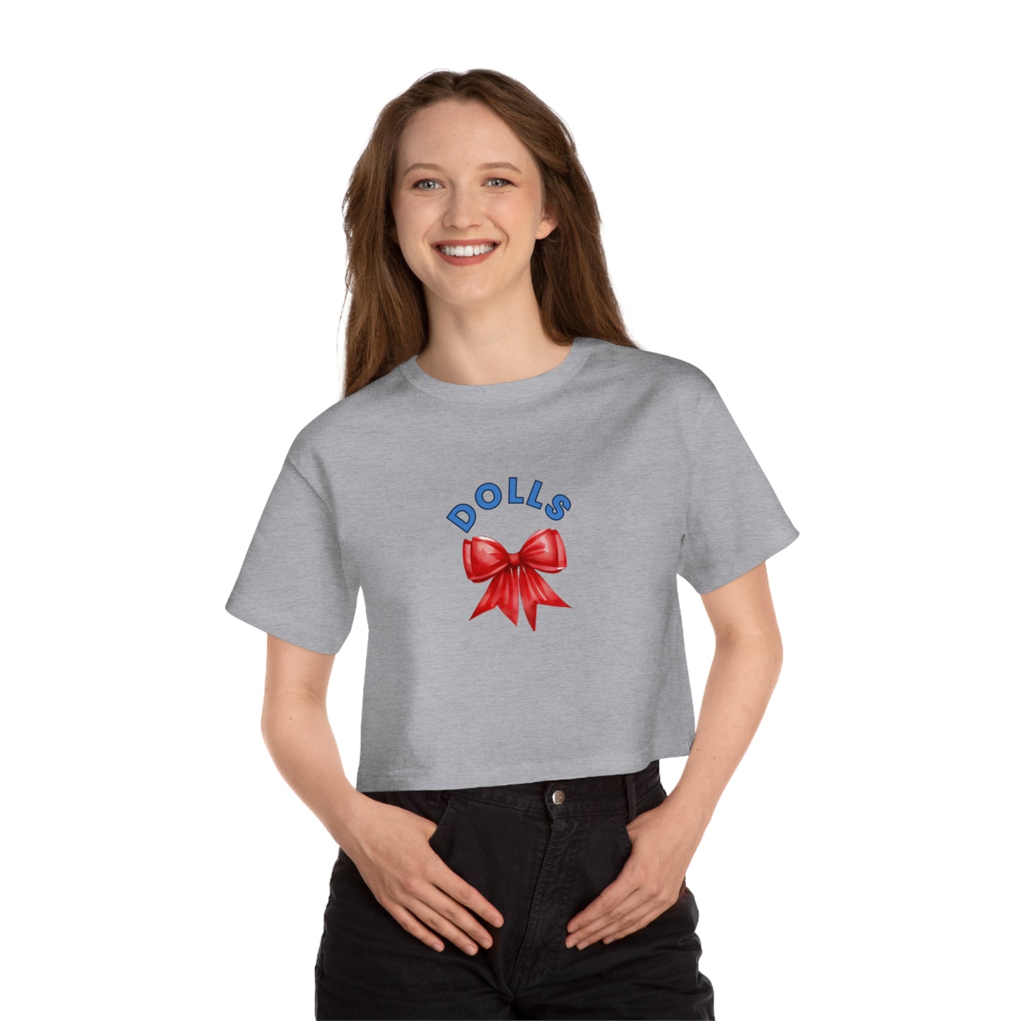 Derrick Dolls Cropped T-Shirt with Bow Design