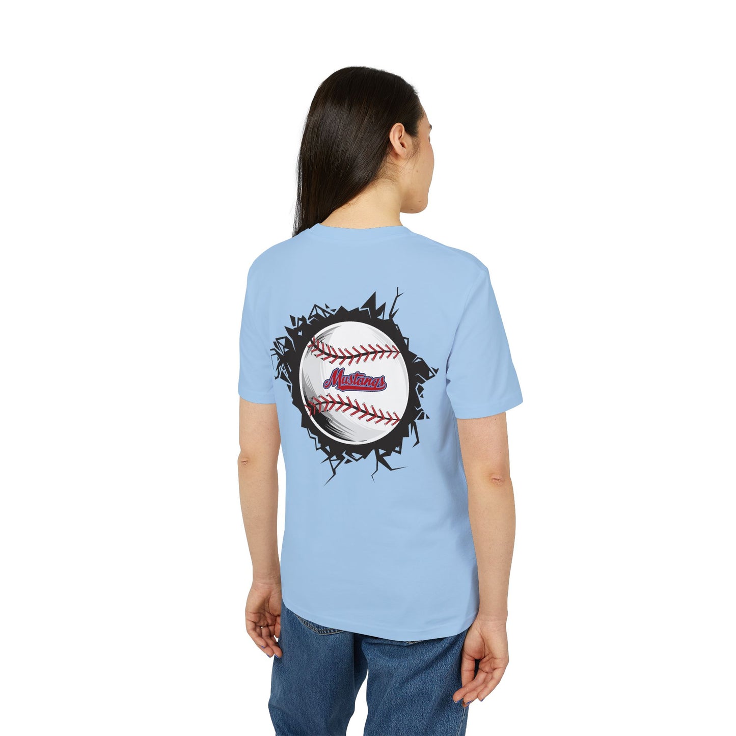 Mustangs Breaking Ball Unisex Baseball Team T-Shirt ~ Cotton