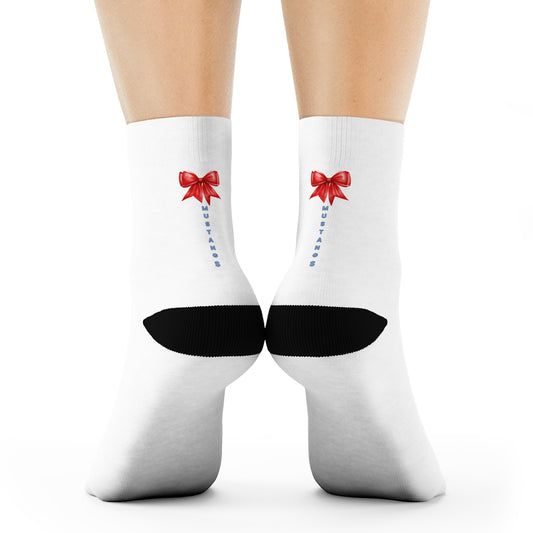 Mustangs Bow Crew Socks-Kids/Adult