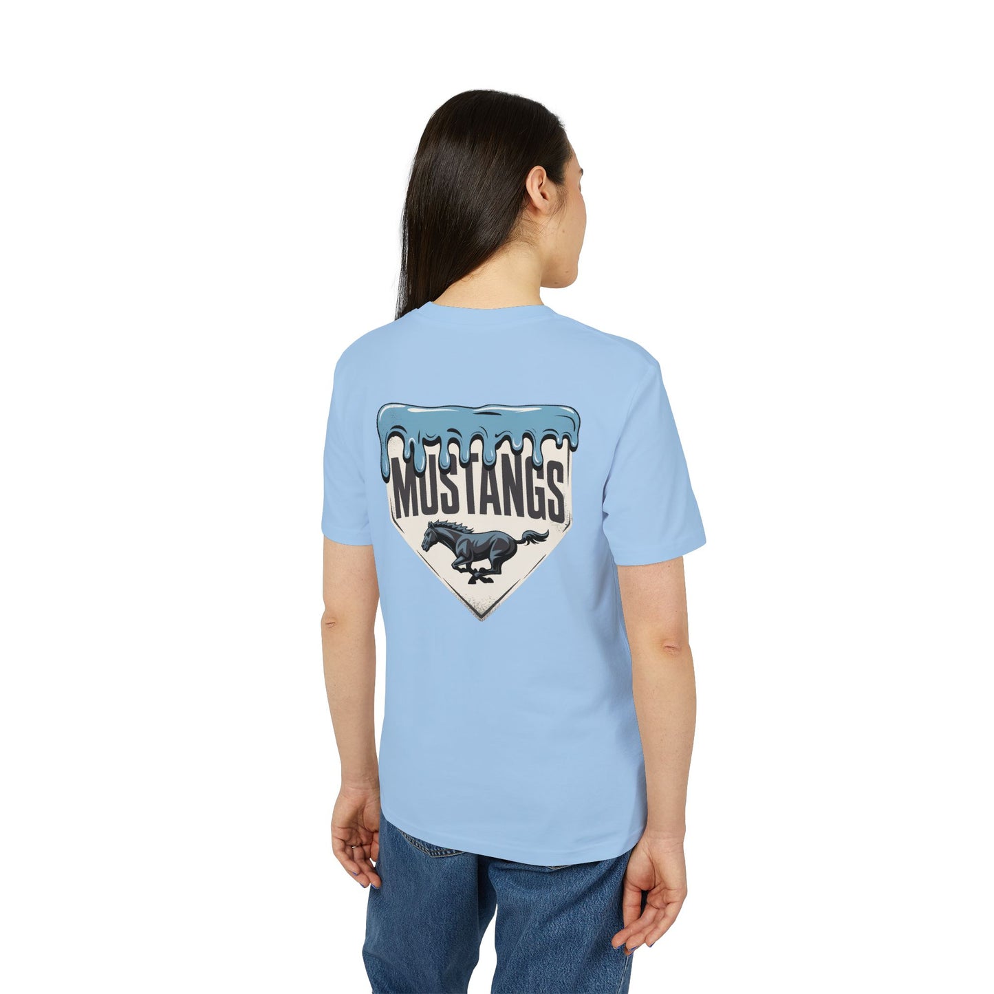 Mustangs Drip Unisex Baseball Team T-Shirt ~ Cotton