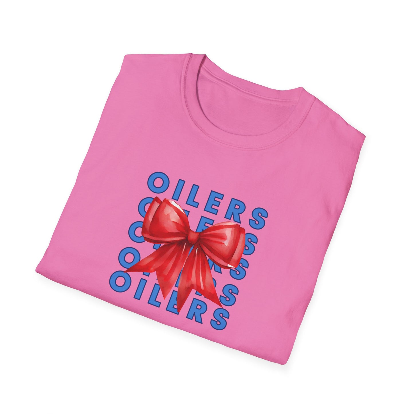 Oilers Bow Graphic T-Shirt - Adult Unisex Softstyle-Cotton