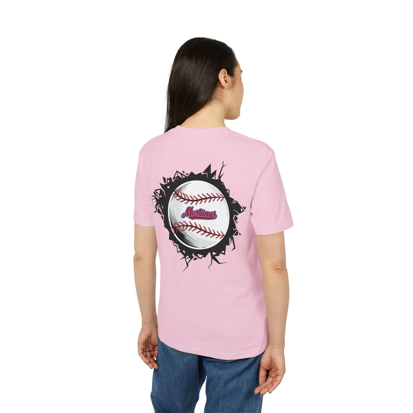 Mustangs Breaking Ball Unisex Baseball Team T-Shirt ~ Cotton