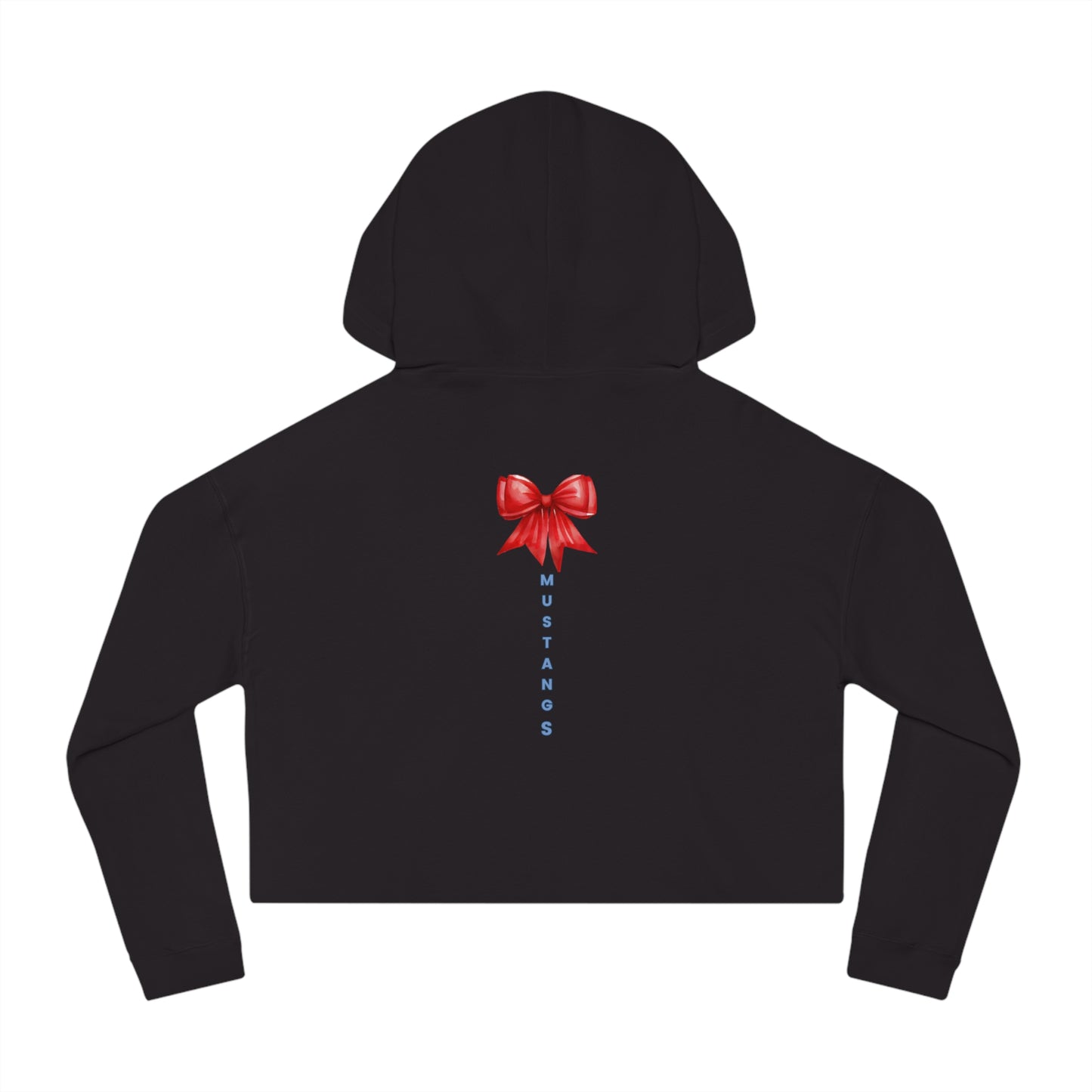 Stangs Bows~Women's Cropped Hooded Sweatshirt