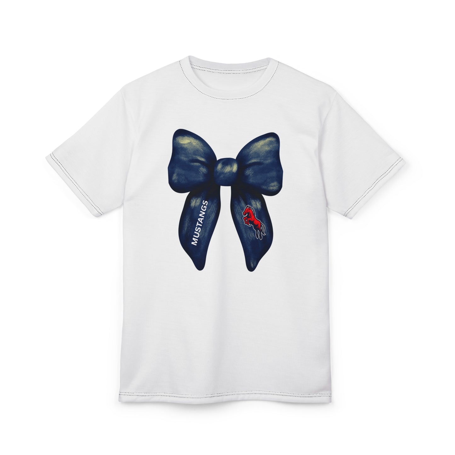 Mustangs Large Bow Unisex Adult Tee