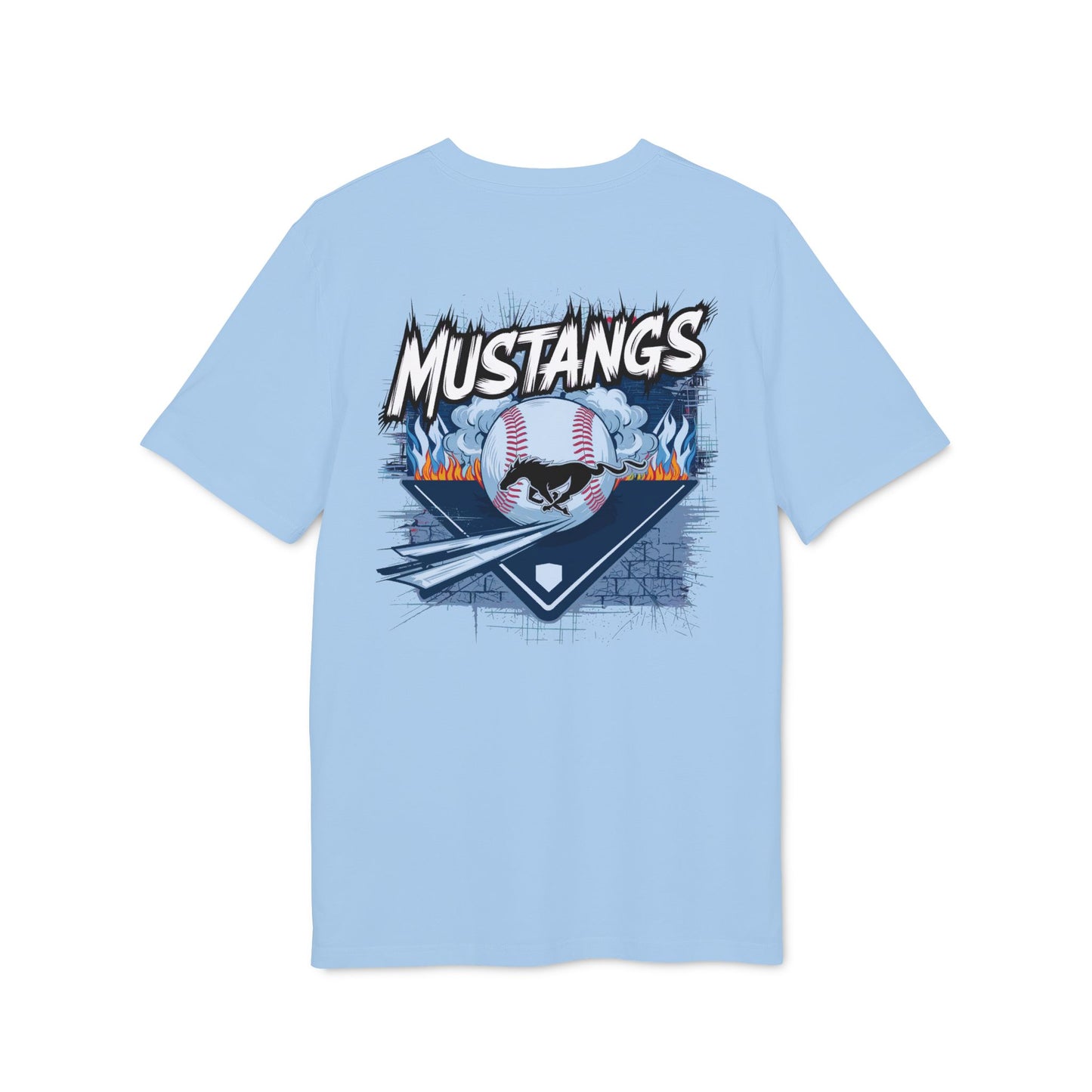 Mustangs Graffiti Unisex Baseball Team T-Shirt ~ Cotton