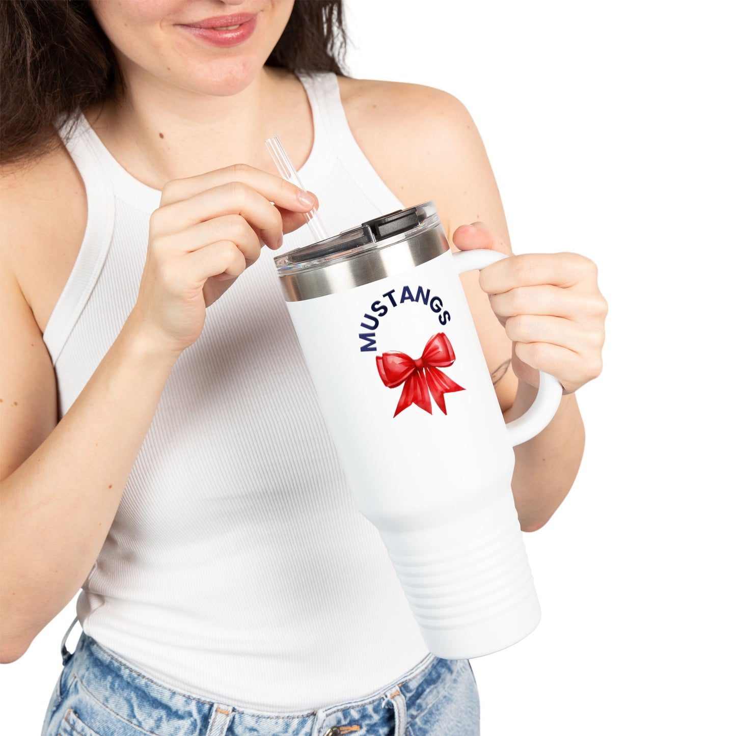 Mustangs Bow Personalized Insulated Travel Mug - 40oz