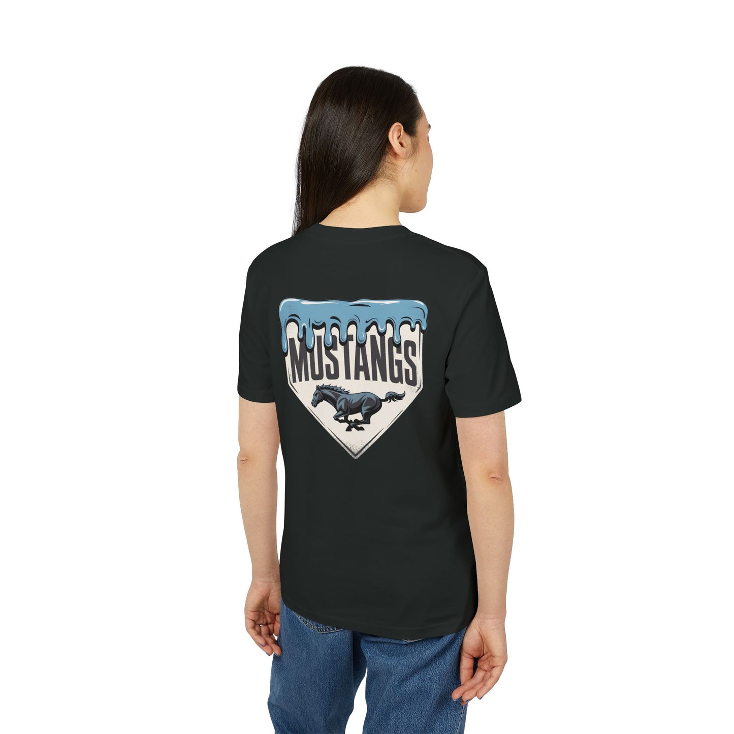 Mustangs Drip Unisex Baseball Team T-Shirt ~ Cotton