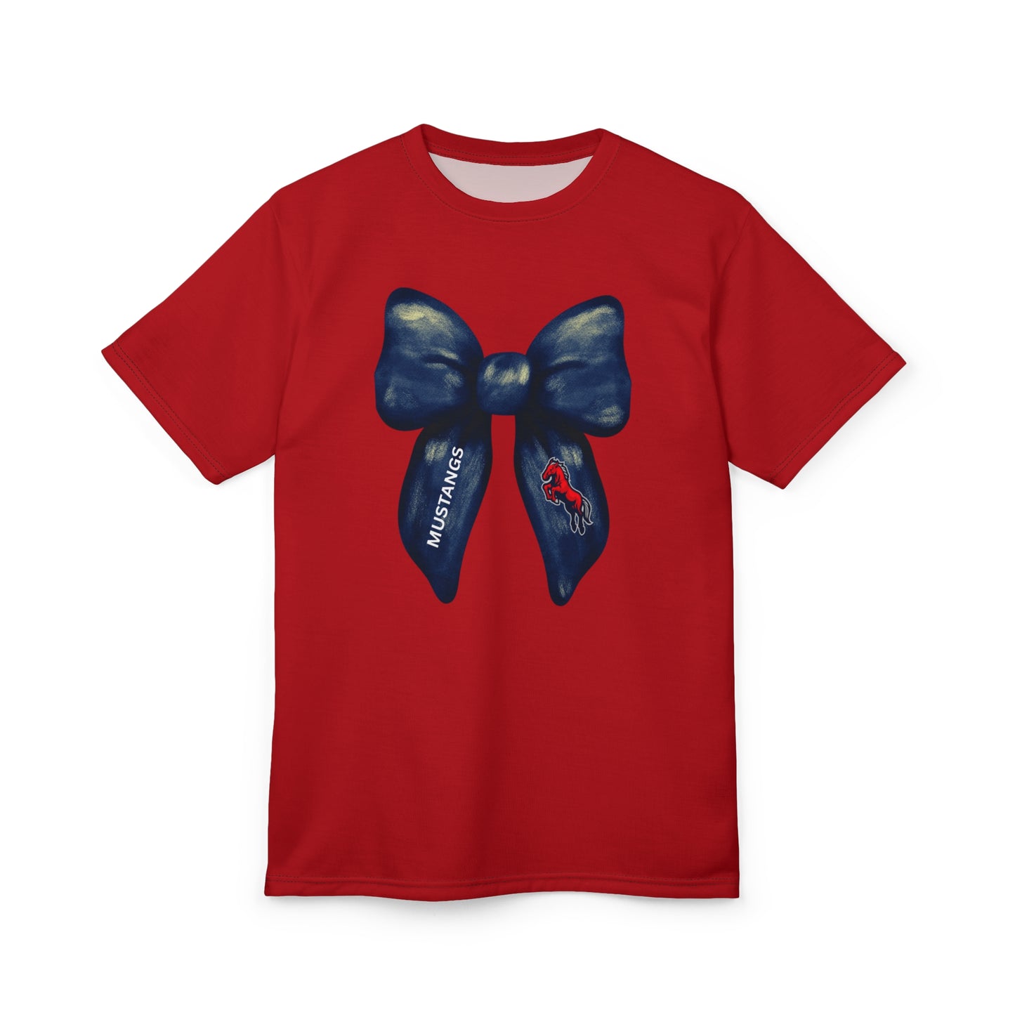 Mustangs Large Bow Unisex Adult Tee