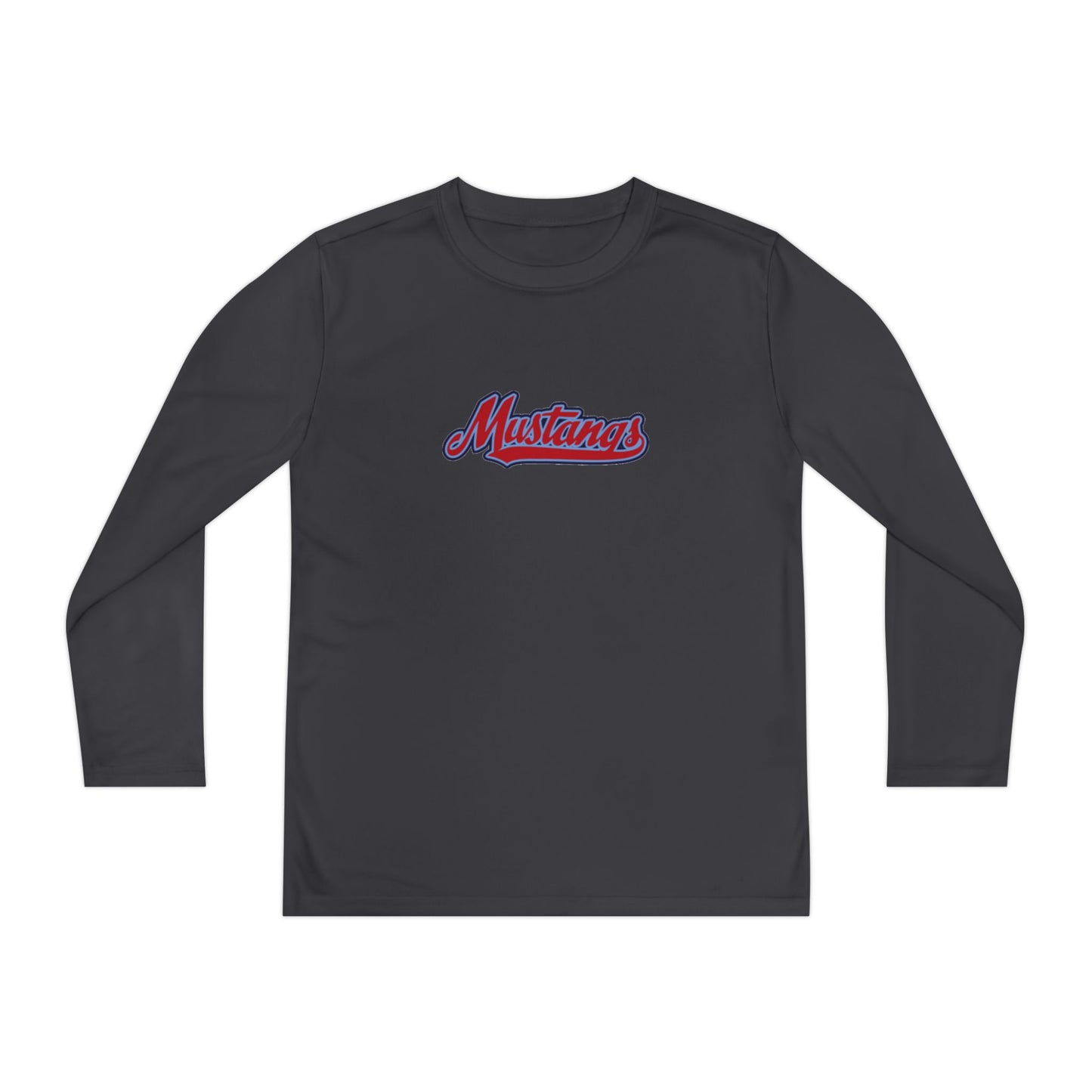 Mustangs Wall Break Youth Long Sleeve Baseball Tee