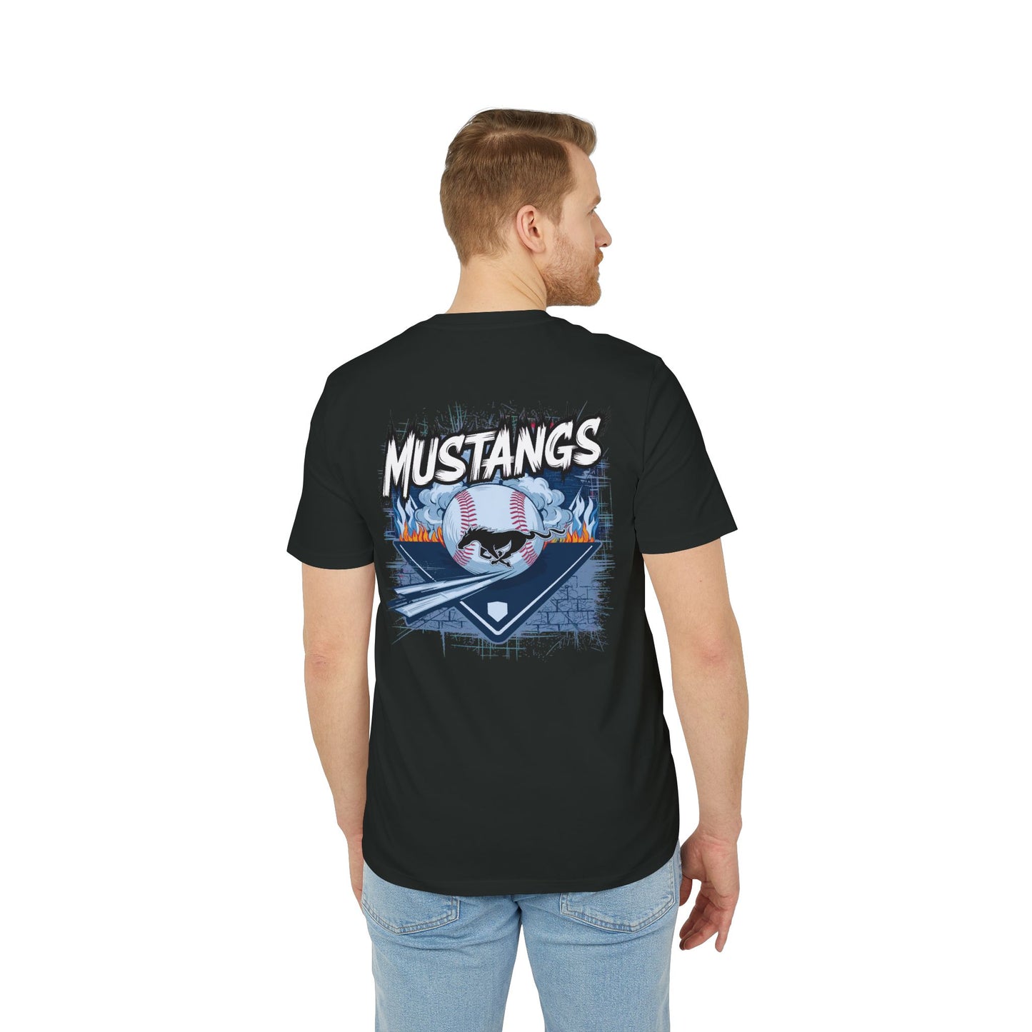 Mustangs Graffiti Unisex Baseball Team T-Shirt ~ Cotton