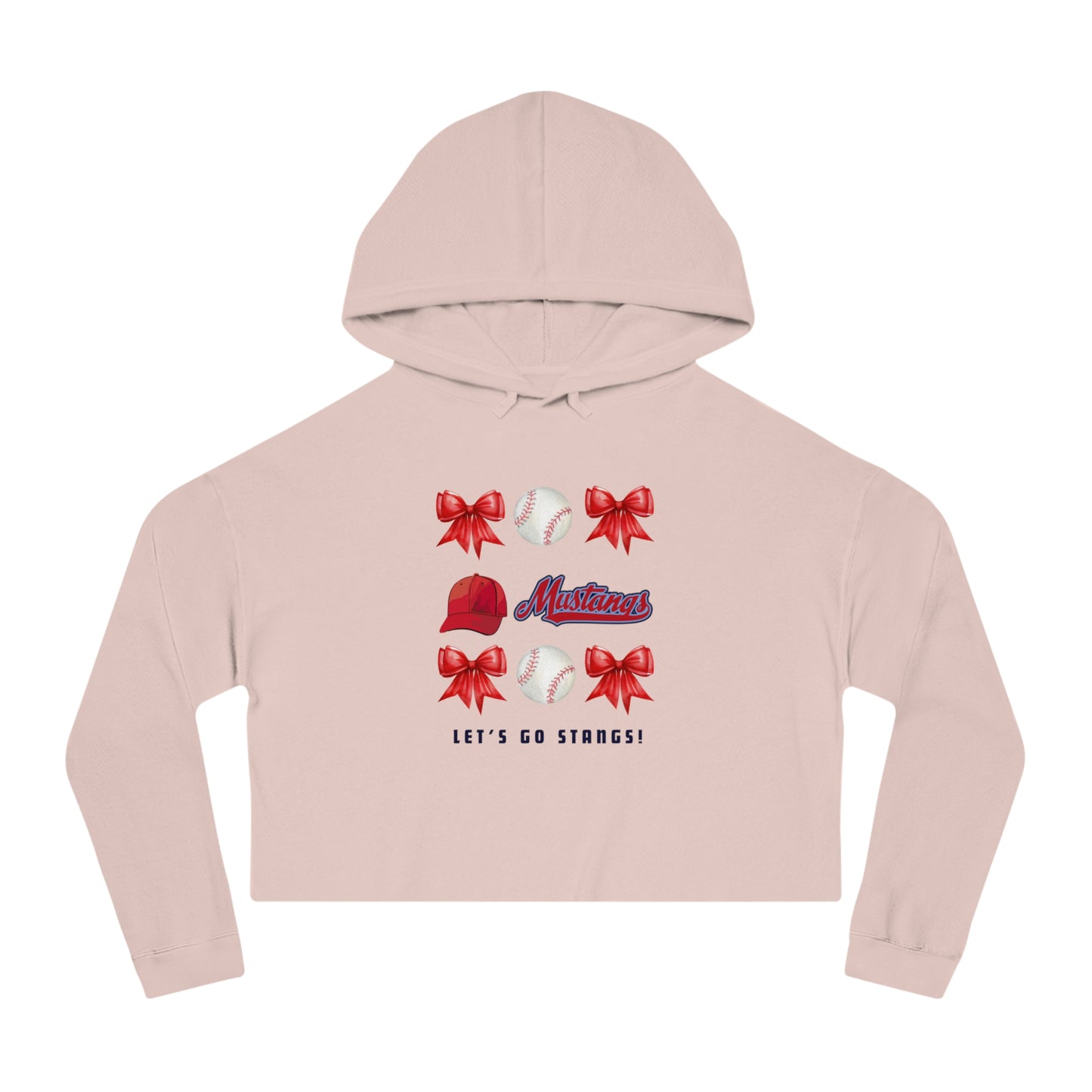 Stangs Bows~Women's Cropped Hooded Sweatshirt