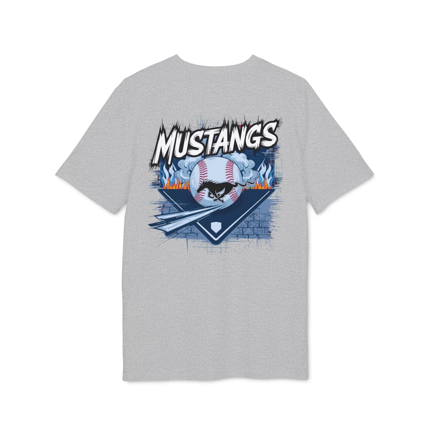 Mustangs Graffiti Unisex Baseball Team T-Shirt ~ Cotton