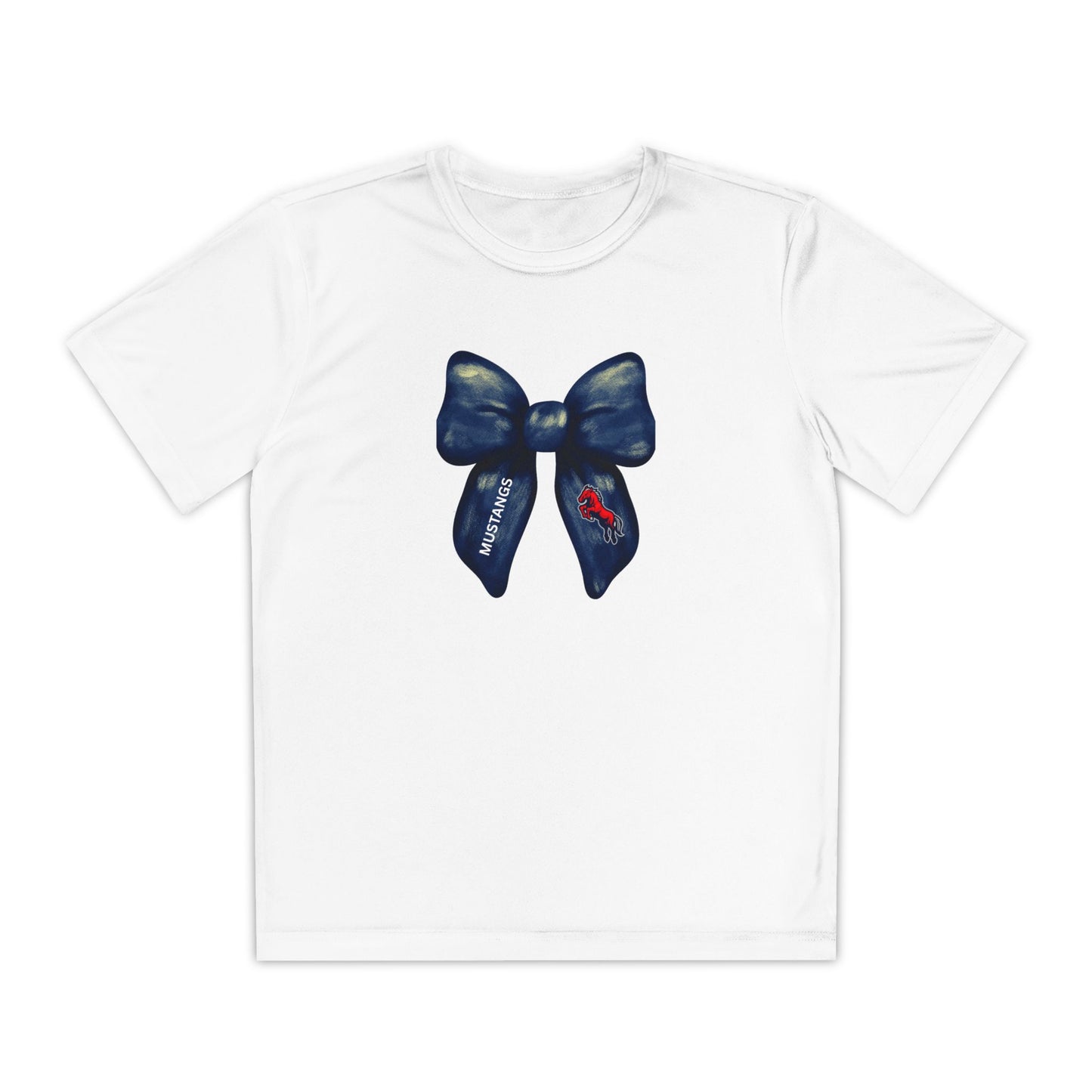 Mustangs Large Bow Youth Tee