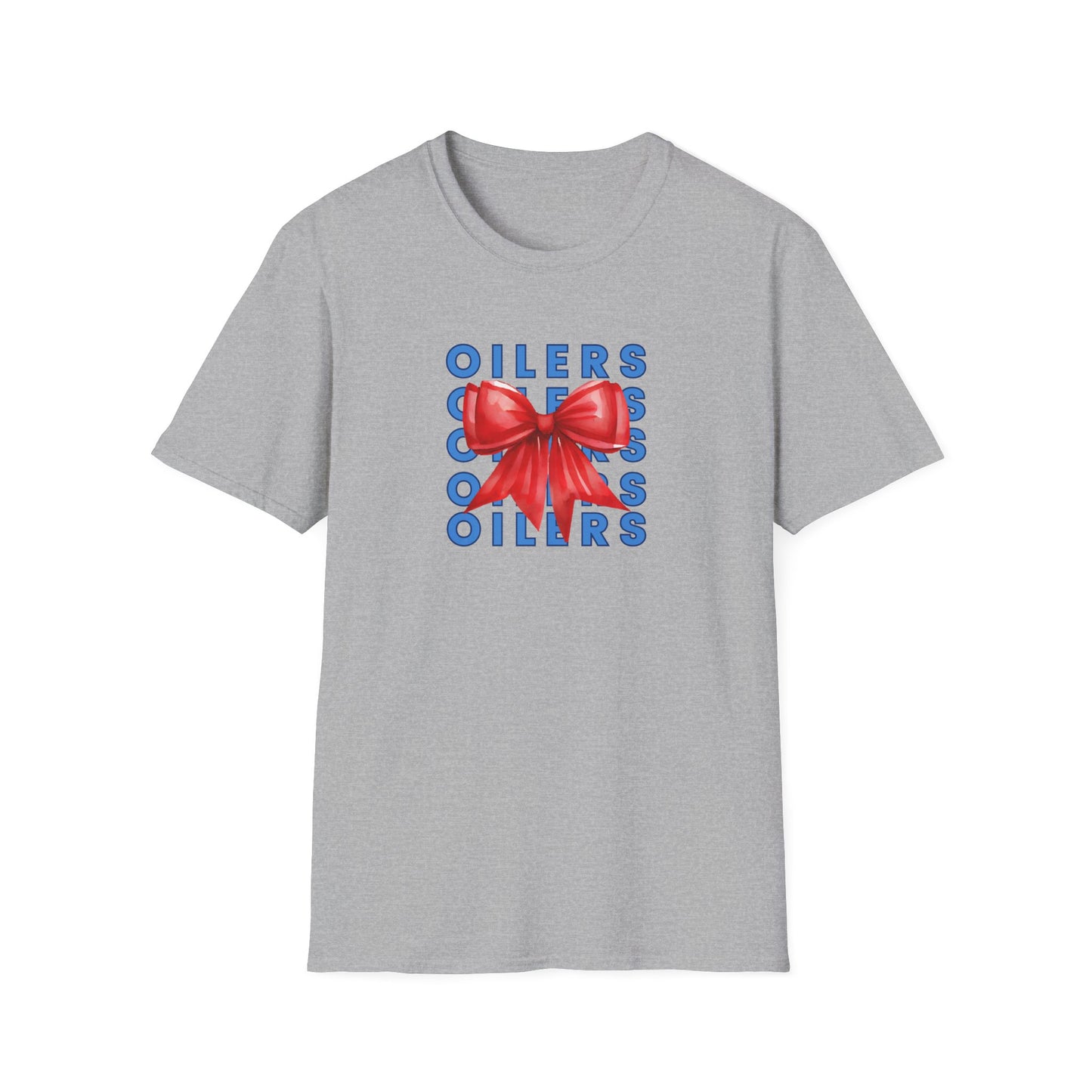 Oilers Bow Graphic T-Shirt - Adult Unisex Softstyle-Cotton