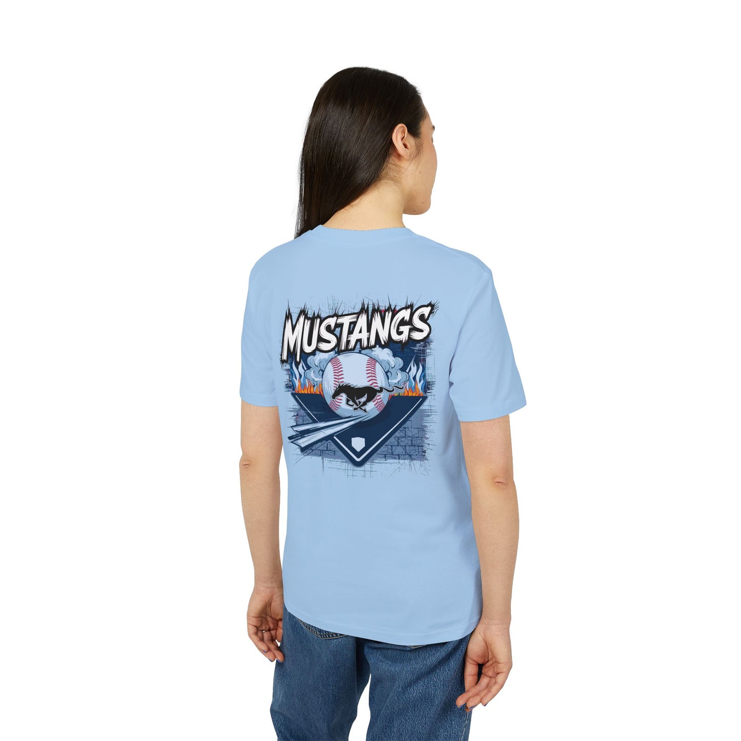 Mustangs Graffiti Unisex Baseball Team T-Shirt ~ Cotton
