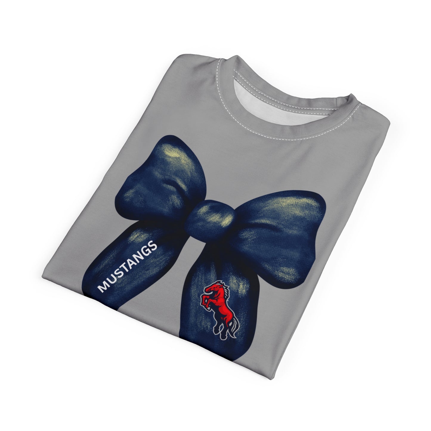 Mustangs Large Bow Unisex Adult Tee