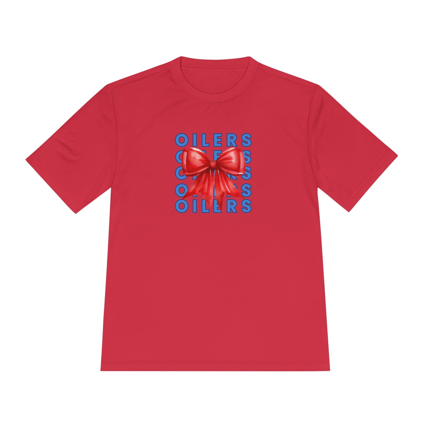 Oilers Bow- Unisex Moisture Wicking Tee (vinyl print)
