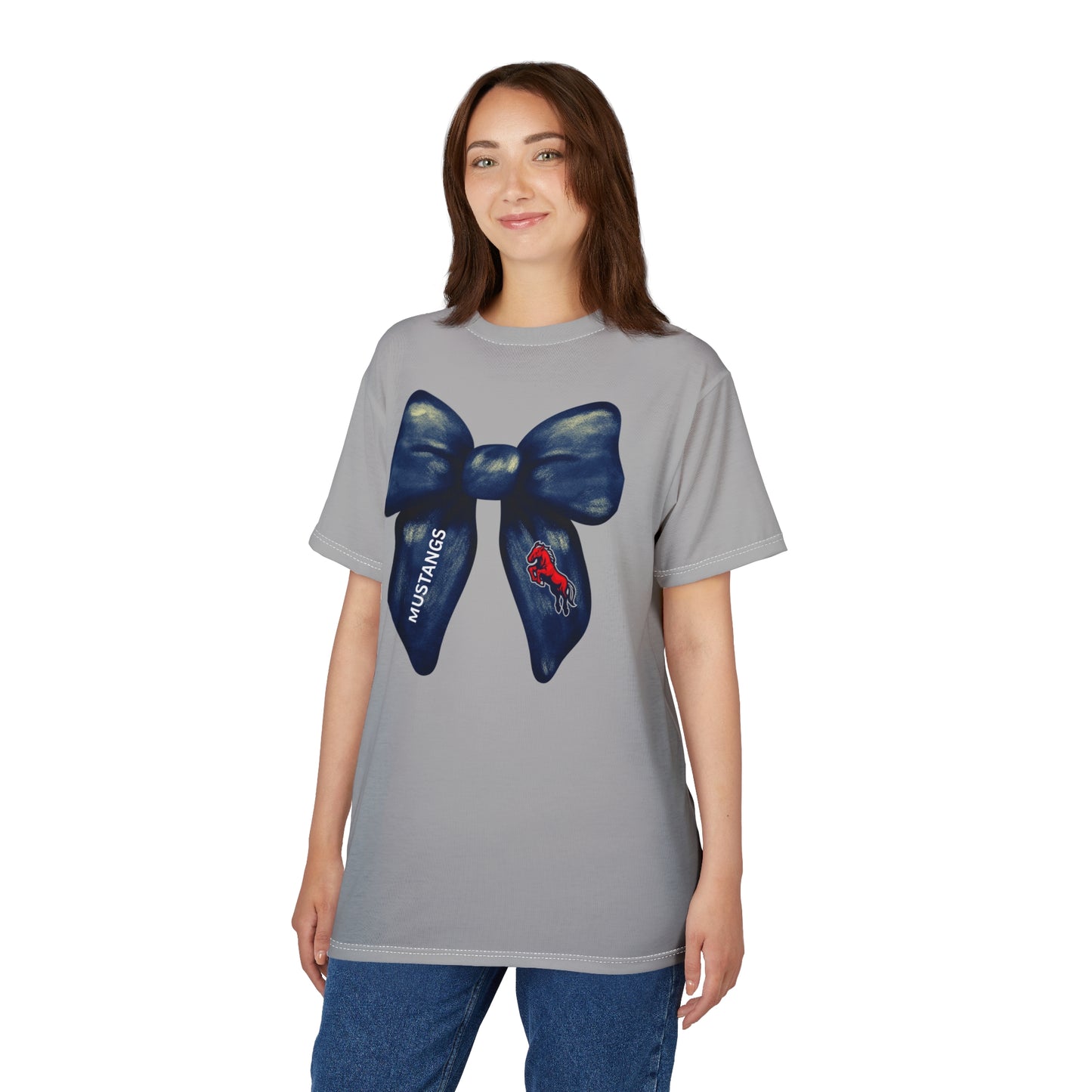 Mustangs Large Bow Unisex Adult Tee