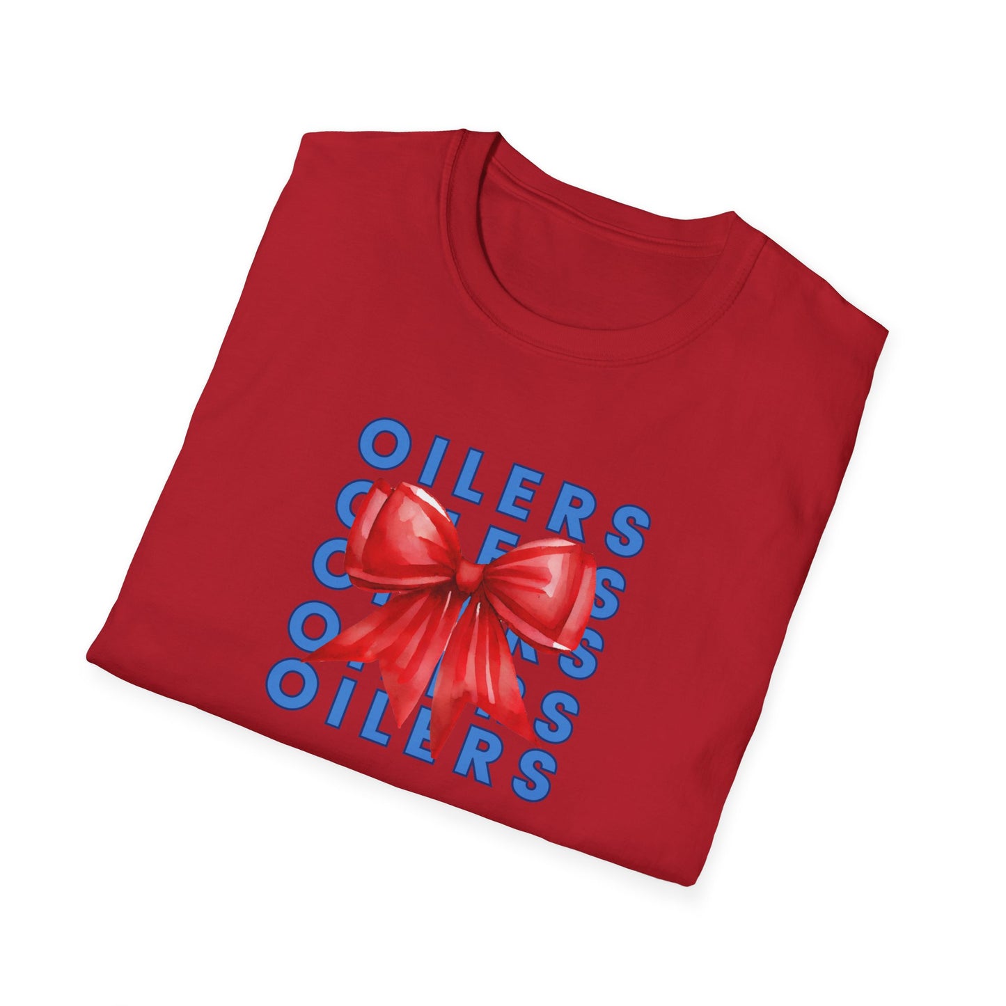 Oilers Bow Graphic T-Shirt - Adult Unisex Softstyle-Cotton