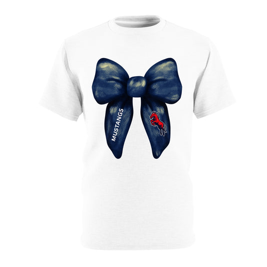 Mustangs Large Bow Unisex Adult Tee