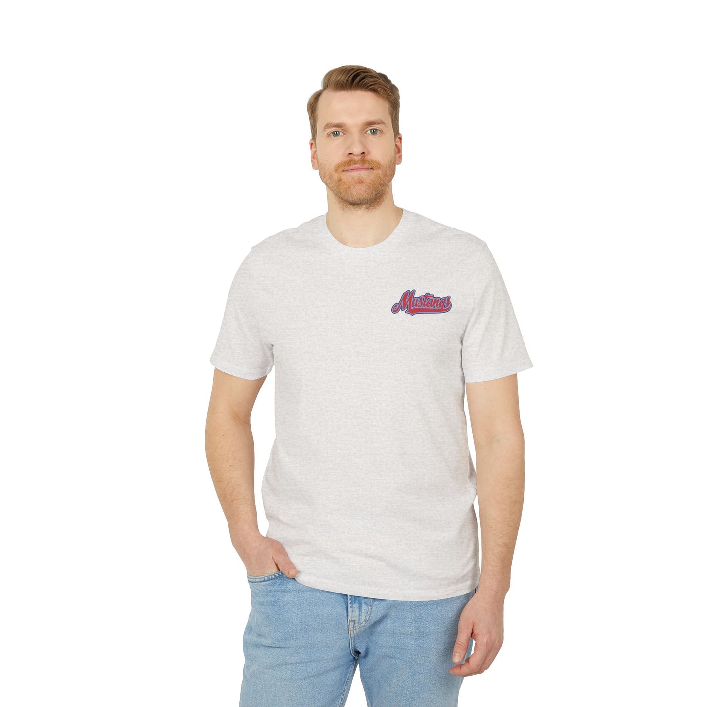 Mustangs Breaking Ball Unisex Baseball Team T-Shirt ~ Cotton