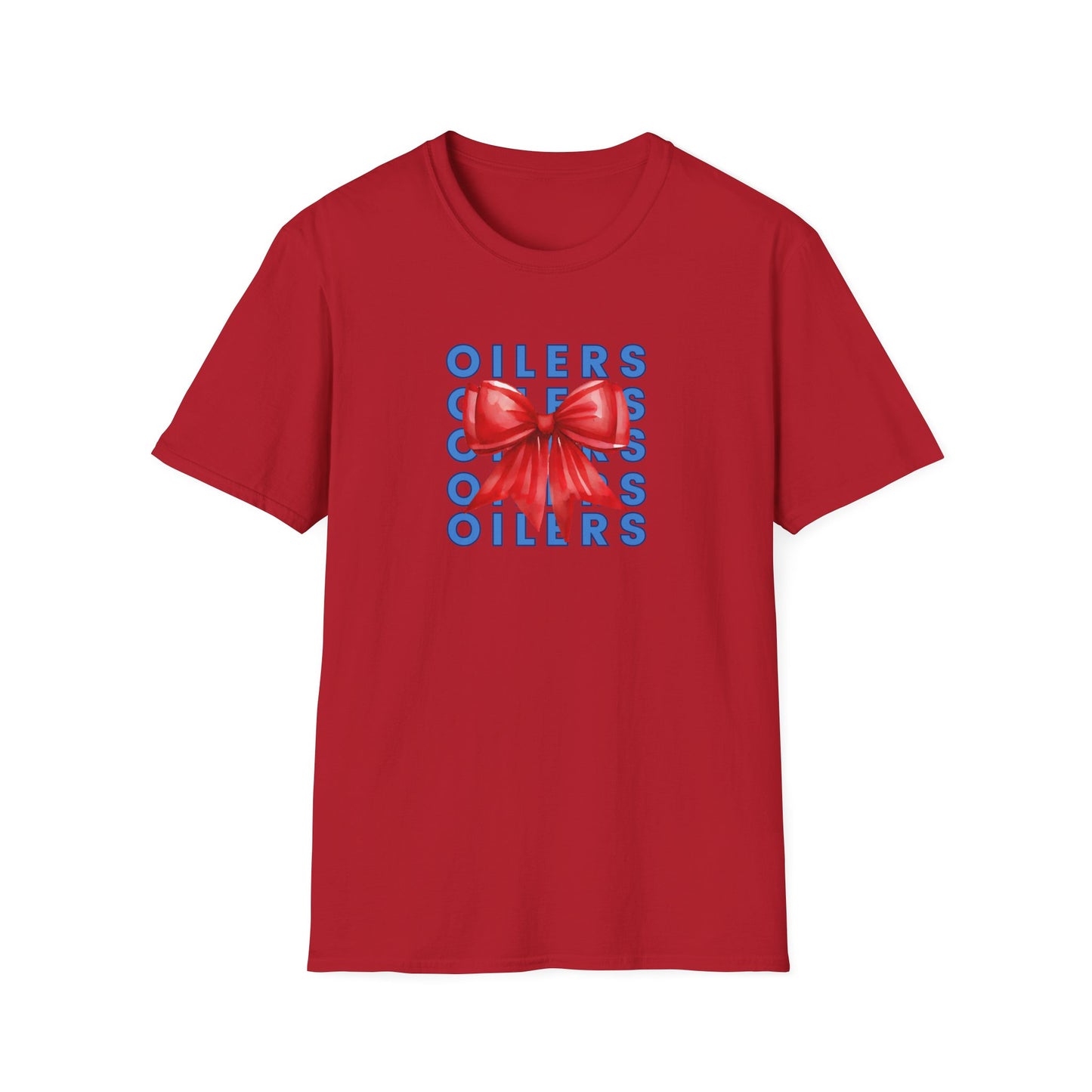 Oilers Bow Graphic T-Shirt - Adult Unisex Softstyle-Cotton