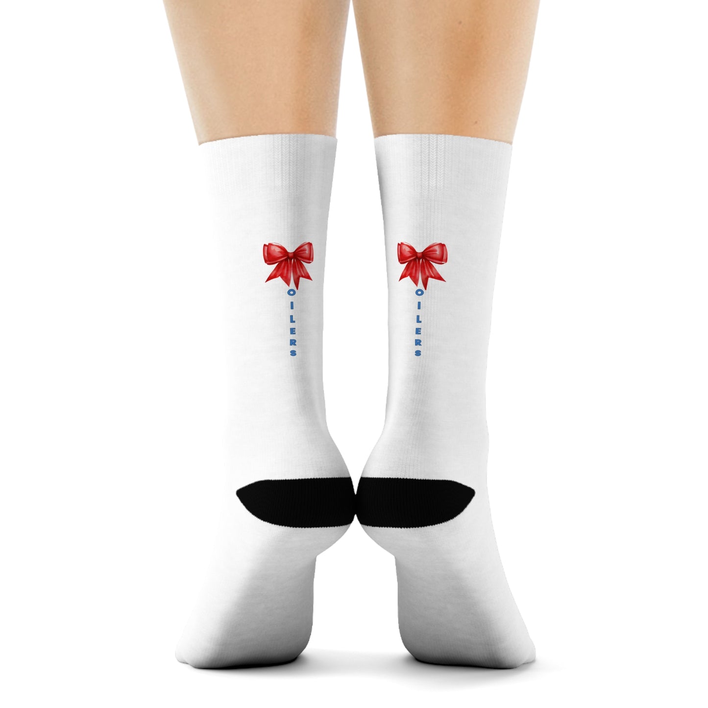 Oilers Bow Crew Socks-Kids/Adult