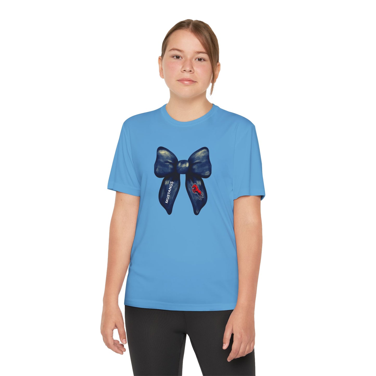 Mustangs Large Bow Youth Tee