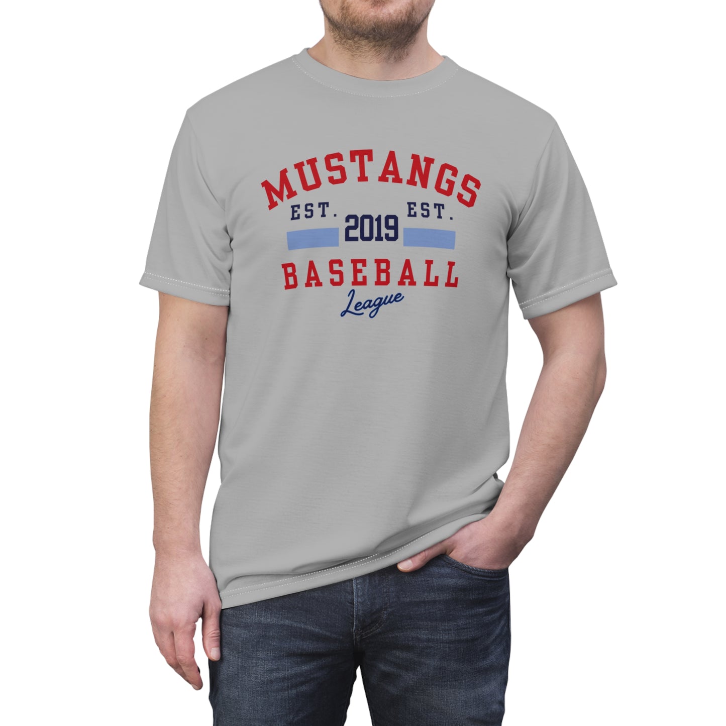 Mustangs Baseball EST. Unisex Adult Tee
