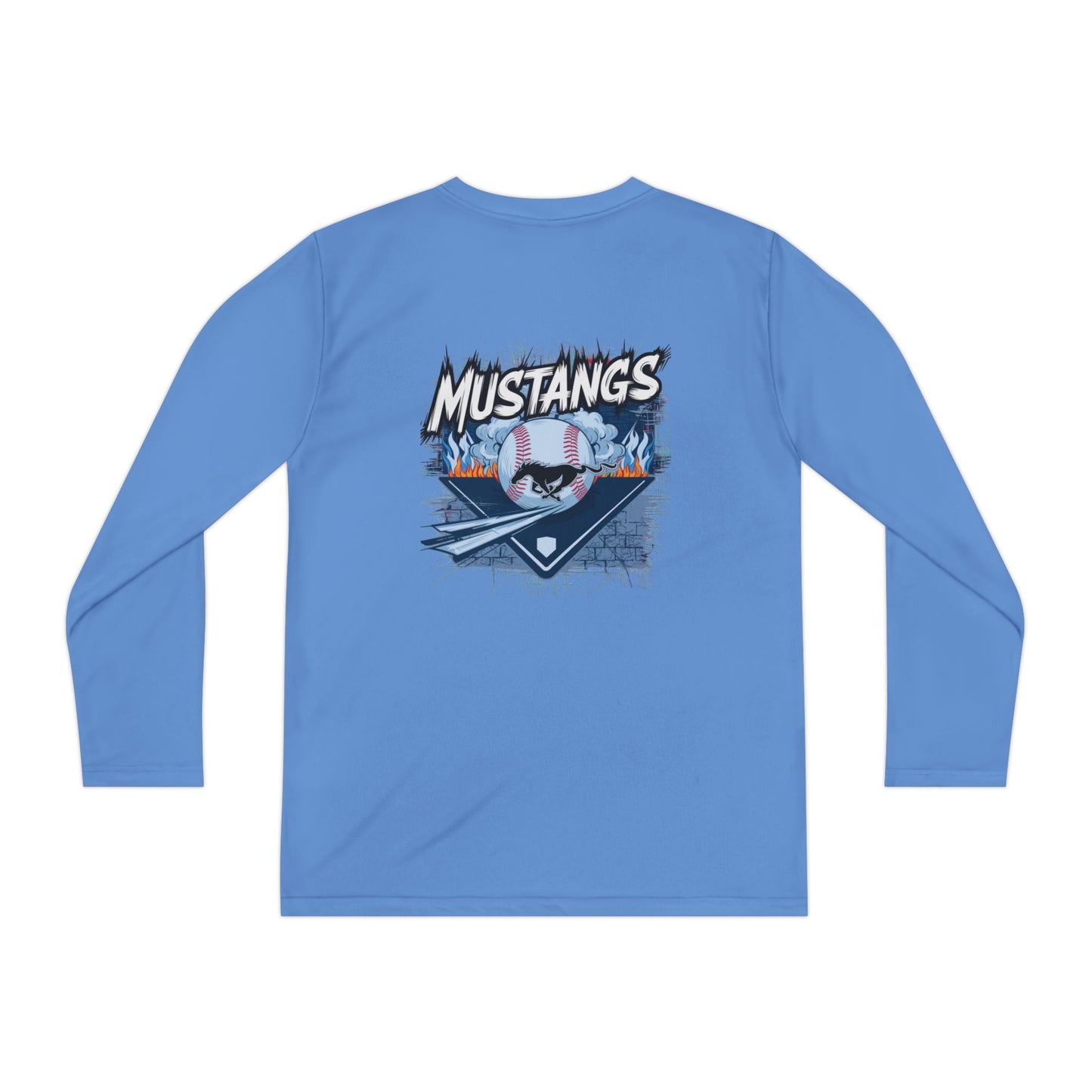 Mustangs Wall Break Youth Long Sleeve Baseball Tee