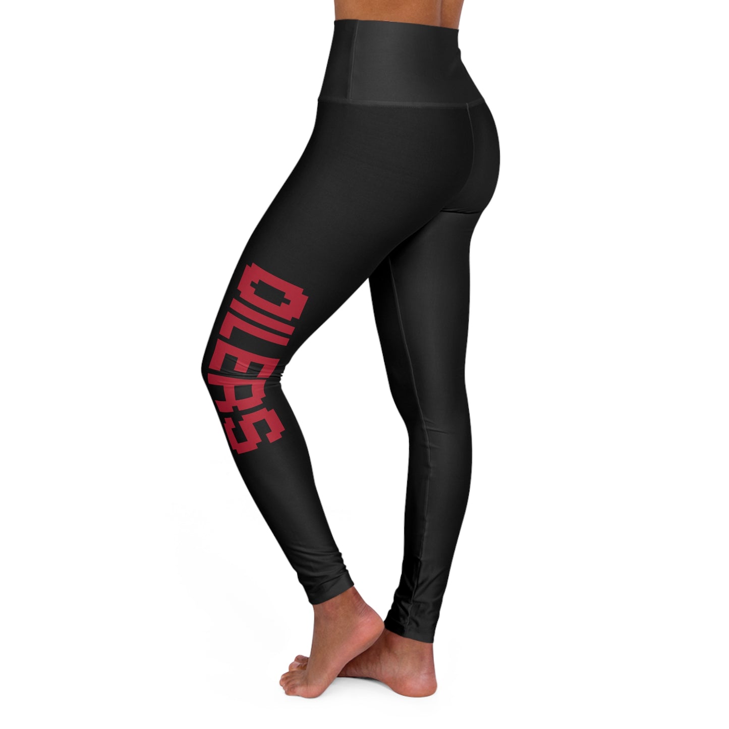 Oilers-Women's High Waisted Yoga Leggings
