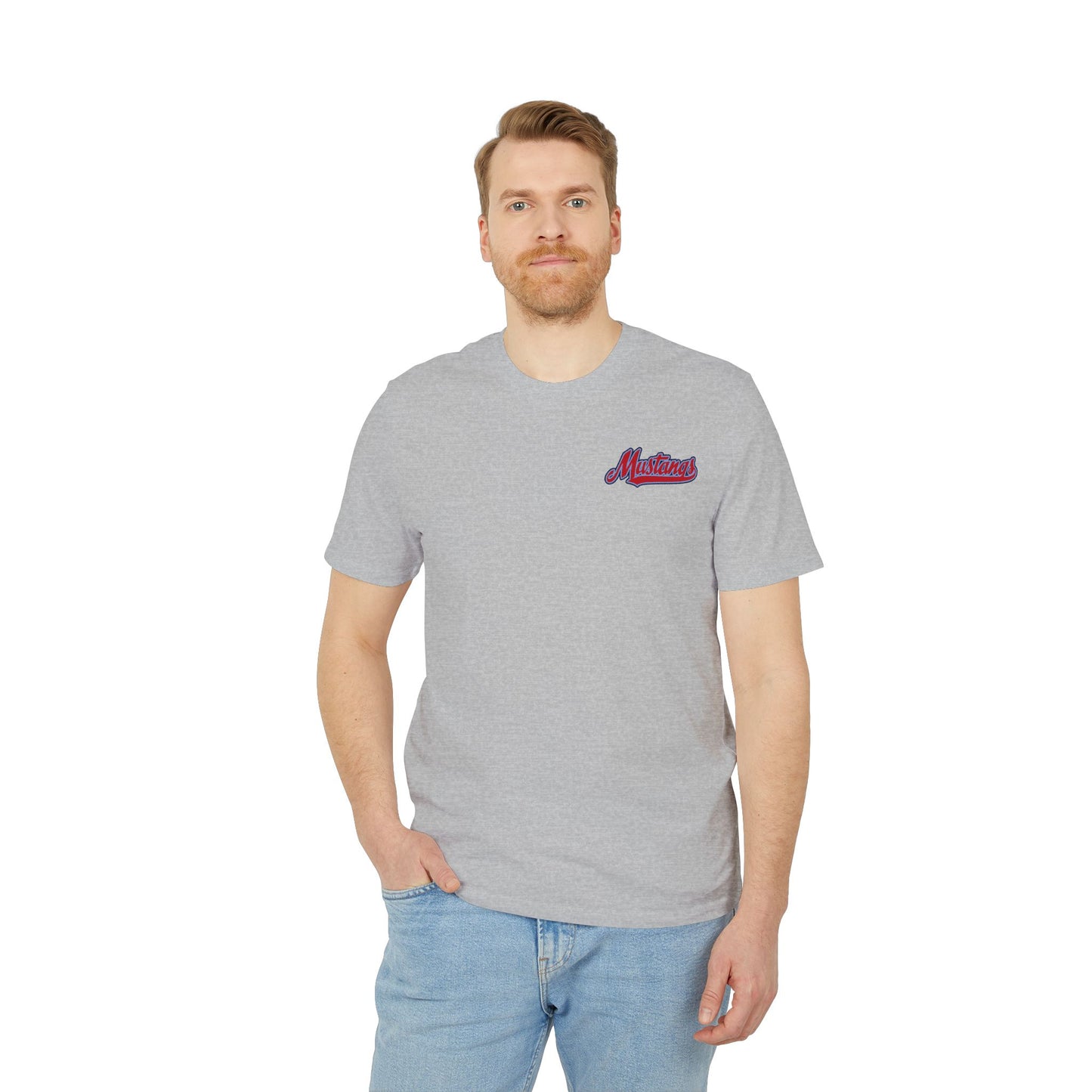 Mustangs Breaking Ball Unisex Baseball Team T-Shirt ~ Cotton