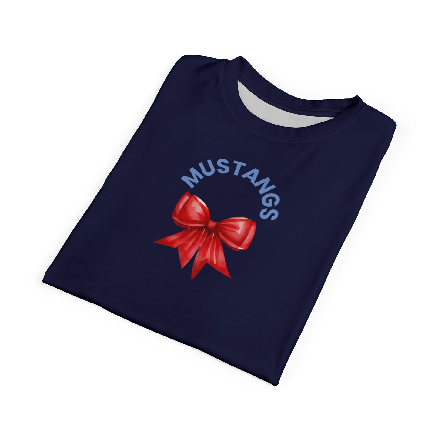 Mustangs Bow Unisex Adult Tee ~ Navy