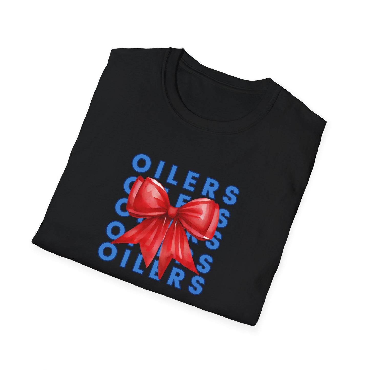 Oilers Bow Graphic T-Shirt - Adult Unisex Softstyle-Cotton