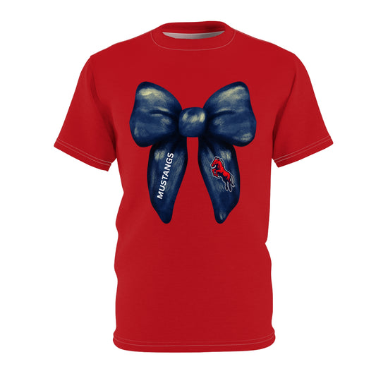 Mustangs Large Bow Unisex Adult Tee