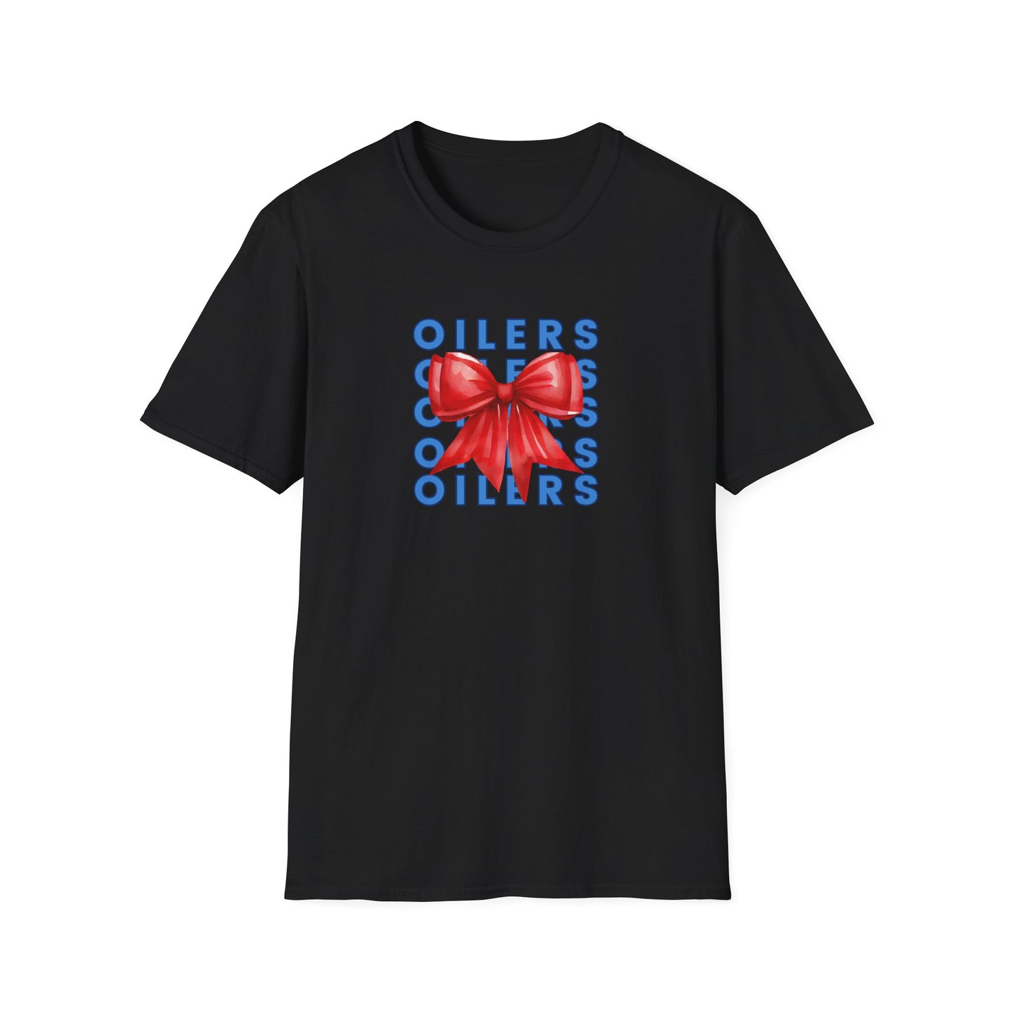 Oilers Bow Graphic T-Shirt - Adult Unisex Softstyle-Cotton