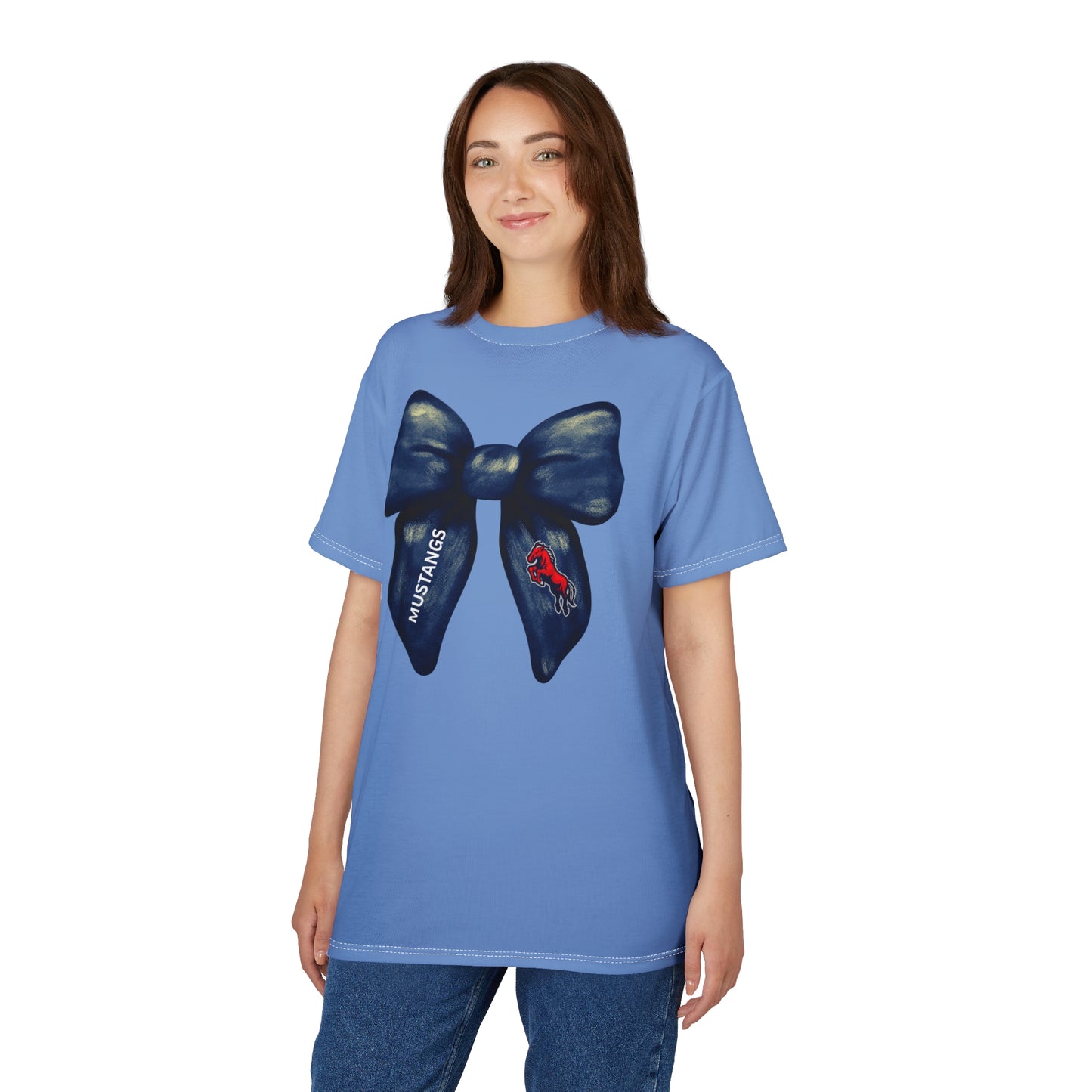 Mustangs Large Bow Unisex Adult Tee