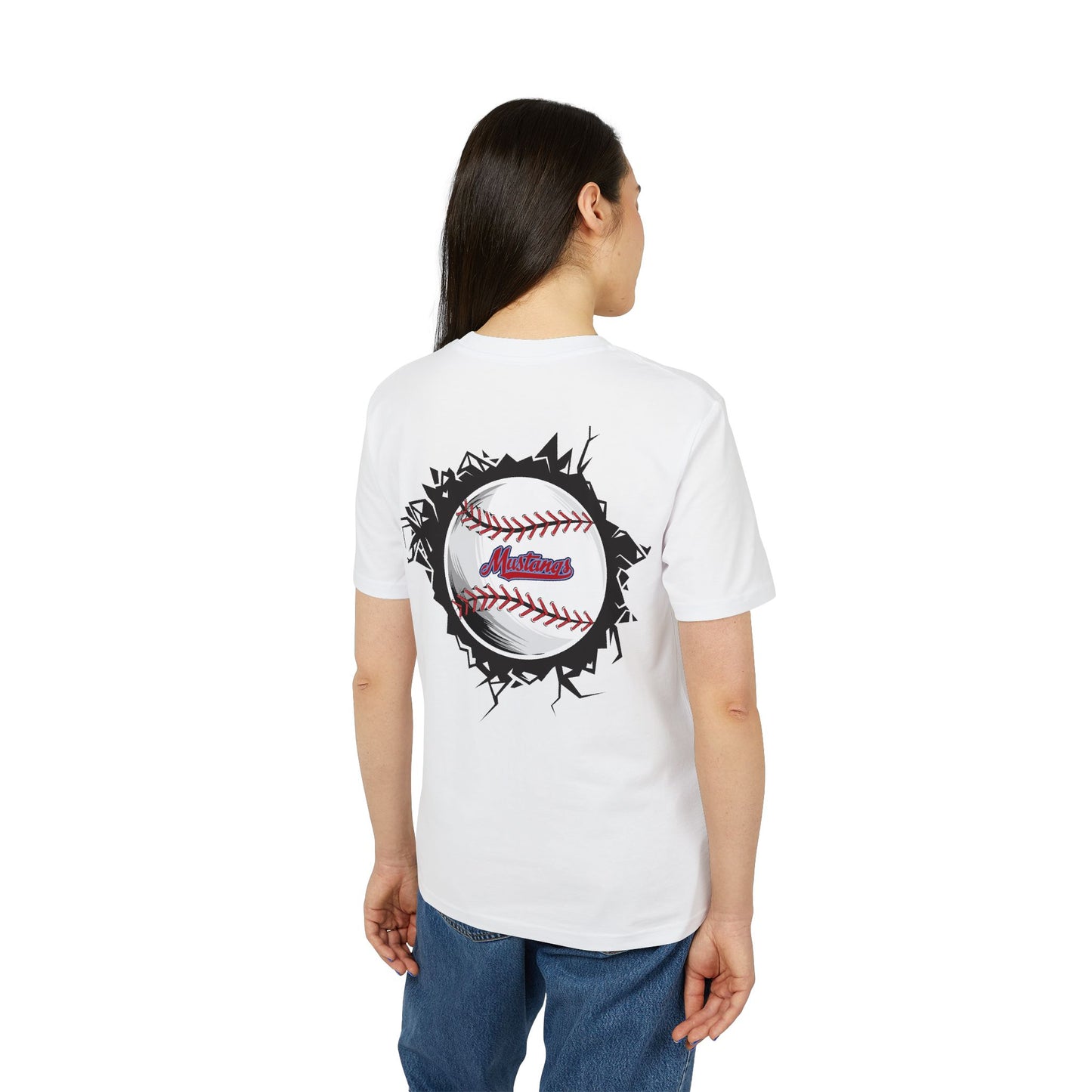 Mustangs Breaking Ball Unisex Baseball Team T-Shirt ~ Cotton