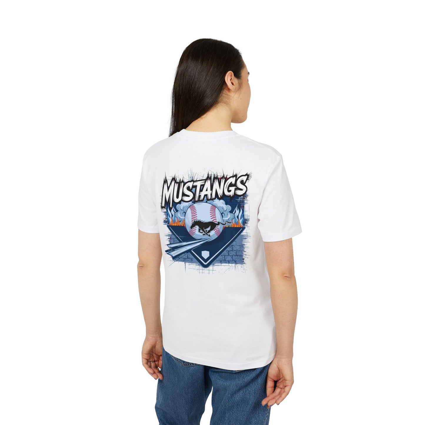 Mustangs Graffiti Unisex Baseball Team T-Shirt ~ Cotton